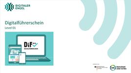 Das Deckblatt des Pr&auml;sentation zum DsiN-Digitalf&uuml;hrerschein (DiF&uuml;) Level 1