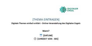 Logo Digitaler Engel und die ersten Zeilen der Vorlage