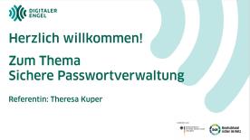 Die Titelseite von der Präsentation Sichere Passwortverwaltung