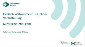Deckblatt der Präsentation zum Thema "Künstliche Intelligenz"