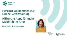 Die Startfolie der PowerPoint-Präsentation zu hilfreichen Apps für mehr Mobilität im Alter