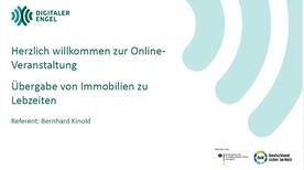 Das Deckblatt der PowerPoint-Präsentation zum Thema Übergabe von Immobilien zu Lebzeiten