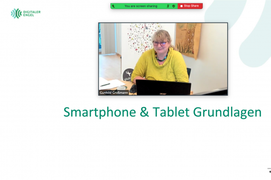 Bildschirmfoto Zoom Konferenz zum Thema Smartphone & Tablet Grundlagen