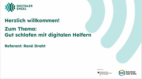 Die Titelfolie der Pr&auml;sentation zum Thema "Gut schlafen mit digitalen Helfern"